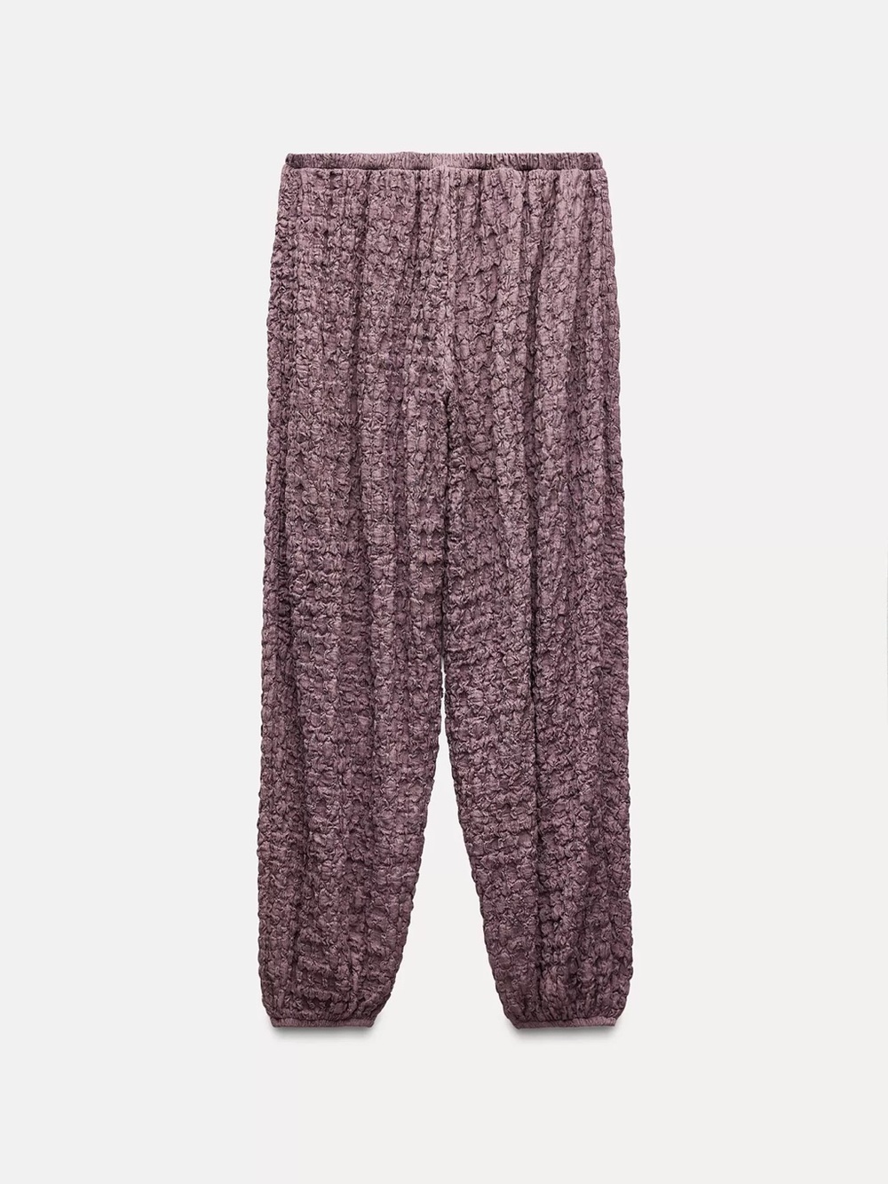 Soft Textured Pants - Dusty Mauve